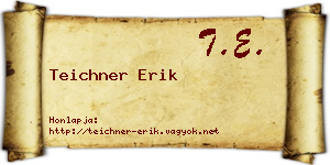 Teichner Erik névjegykártya